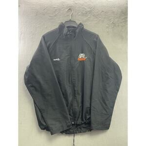 Reebok Hockey Mens Jacket Size M Black Front Zipper Pocket Bears